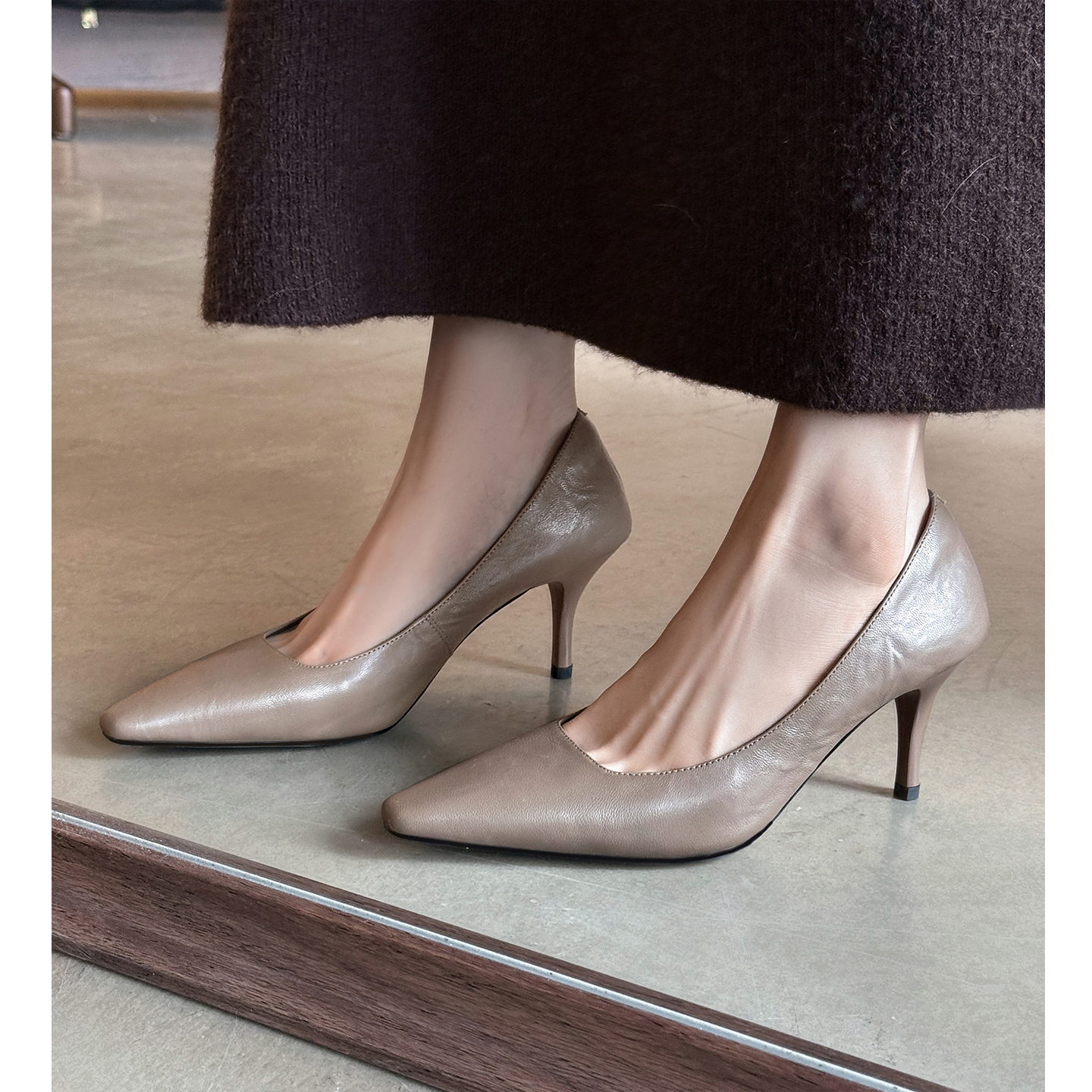 细跟高跟鞋优雅不累脚真皮单鞋