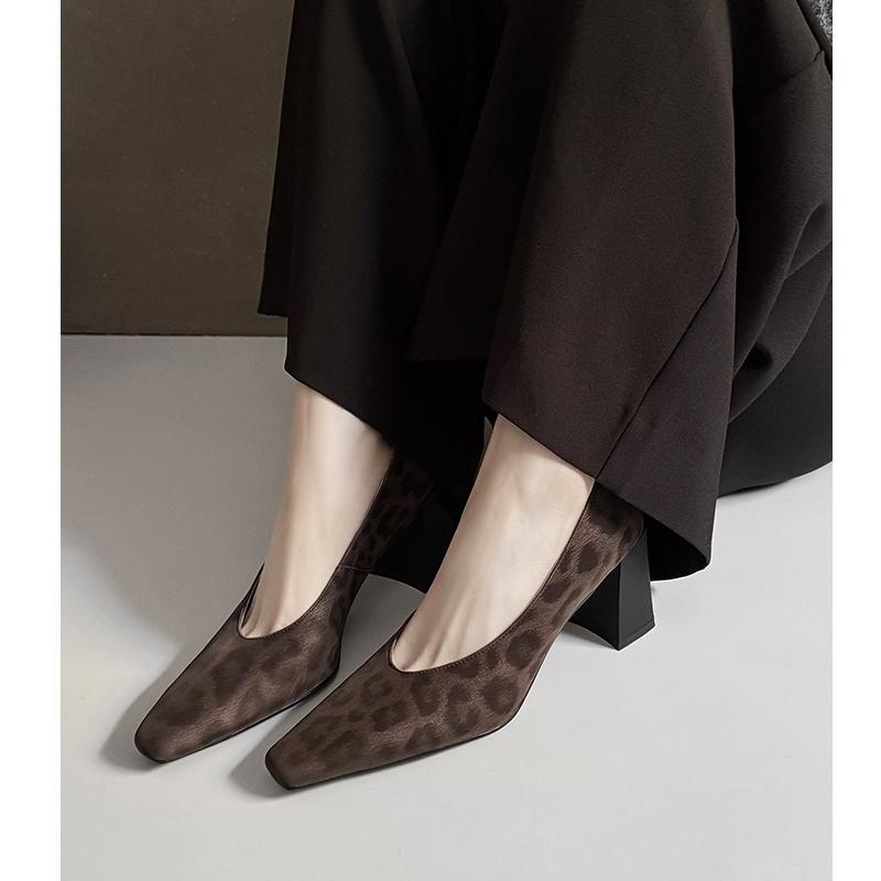 简约法式高跟鞋气质方头单鞋