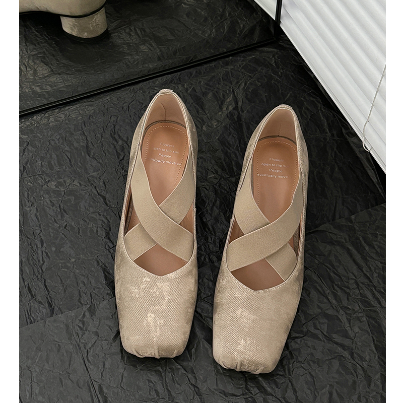 粗跟法式日常单鞋国风玛丽珍鞋