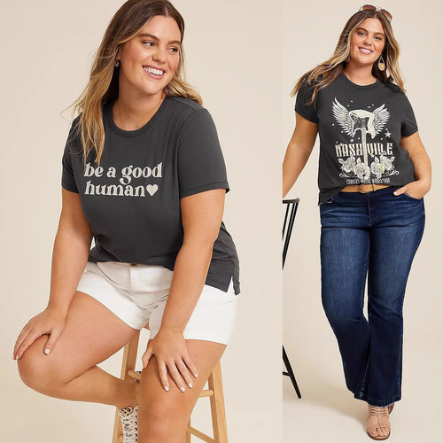 ma美单150 200 300斤特大码加肥女显瘦印花棉质中长款短袖T恤302