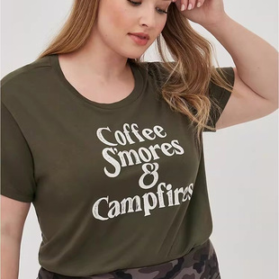 大瑕疵 280斤欧美夏轻薄透气大码 女军绿中长款 运动健身T恤P76 240