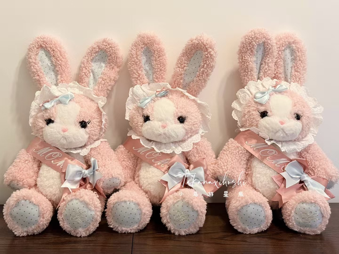 【现货】momo鲷鱼烧大脸包立体兔蓝色粉色蛋糕双肩包可爱玩偶包