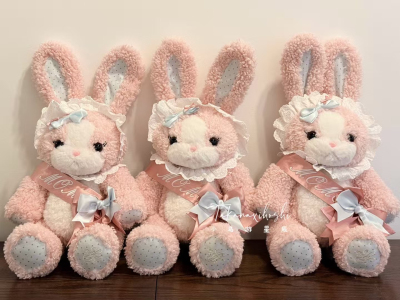 【现货】momo鲷鱼烧大脸包立体兔蓝色粉色蛋糕双肩包可爱玩偶包