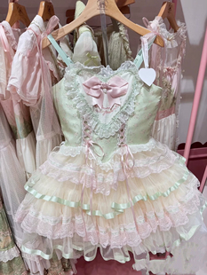 实体店现货丝缎芭蕾狗短JSK西湖限定色全新正品花与珍珠匣洛丽塔