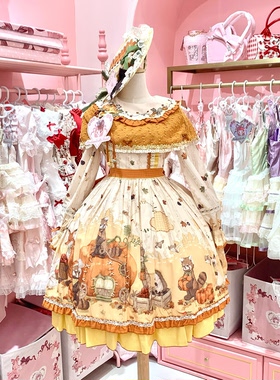 实体店现货·花与珍珠匣原创山野里的秋收jsk和op秋日田园洛丽塔