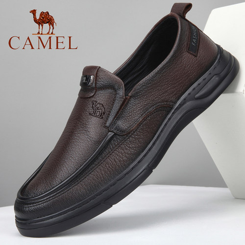 Camel/骆驼男鞋软底真皮缝线皮鞋