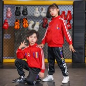 儿童武术衣服表演出太极服男女童少儿长袖 秋冬加绒运动练功夫服装