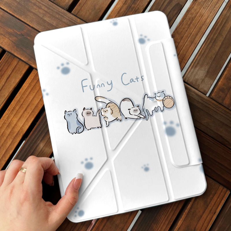 iPad保护套双面夹2024ipadair6壳Y折磁吸pro轻薄11寸苹果air5平板13可爱2021横竖支架12.9带搭扣4防摔18笔22