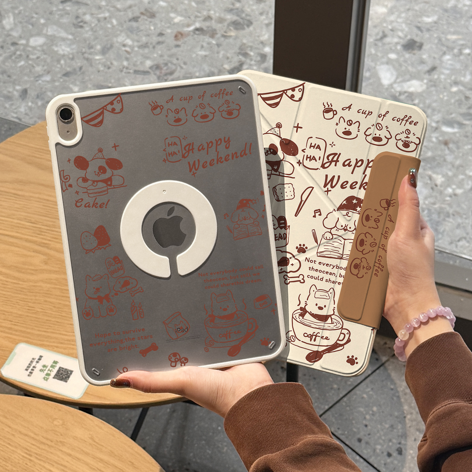 720磁吸旋转ipad透明防弯保护壳