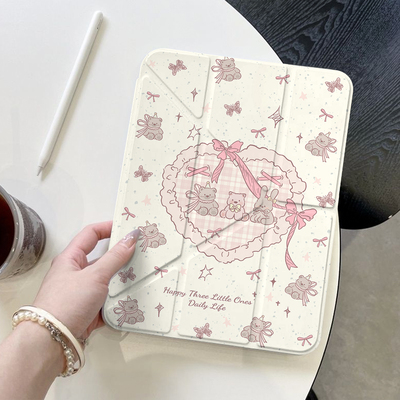 3+Y折ipad透明防弯保护套