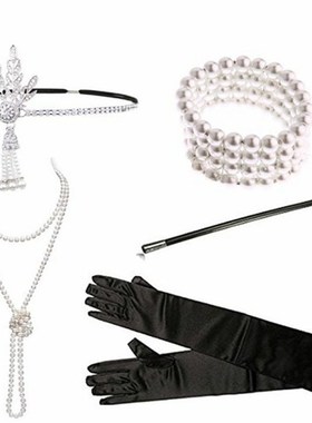 5Pcs 1920S Headband The Great Gatsby Cosplay Accessories Set