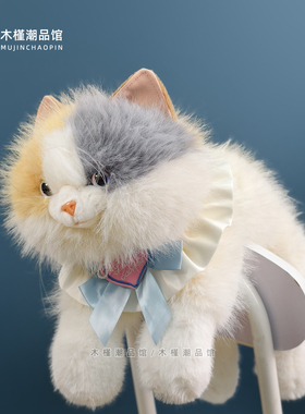 正版网红可爱仿真布偶猫咪创意背包趴趴猫发声公仔高颜值女生礼物