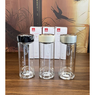 希诺新款单层玻璃杯泡茶杯带滤网水杯男女高颜值便携办公车载杯子
