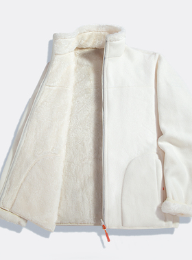 户外抓绒衣女男加绒加厚冲锋衣内胆东北防寒双面保暖摇粒绒外套