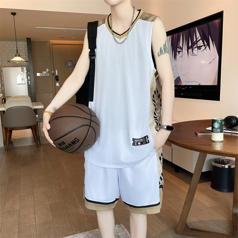 夏季速干运动球服套装男孩12-15岁青少年学生14大童薄款冰丝背心