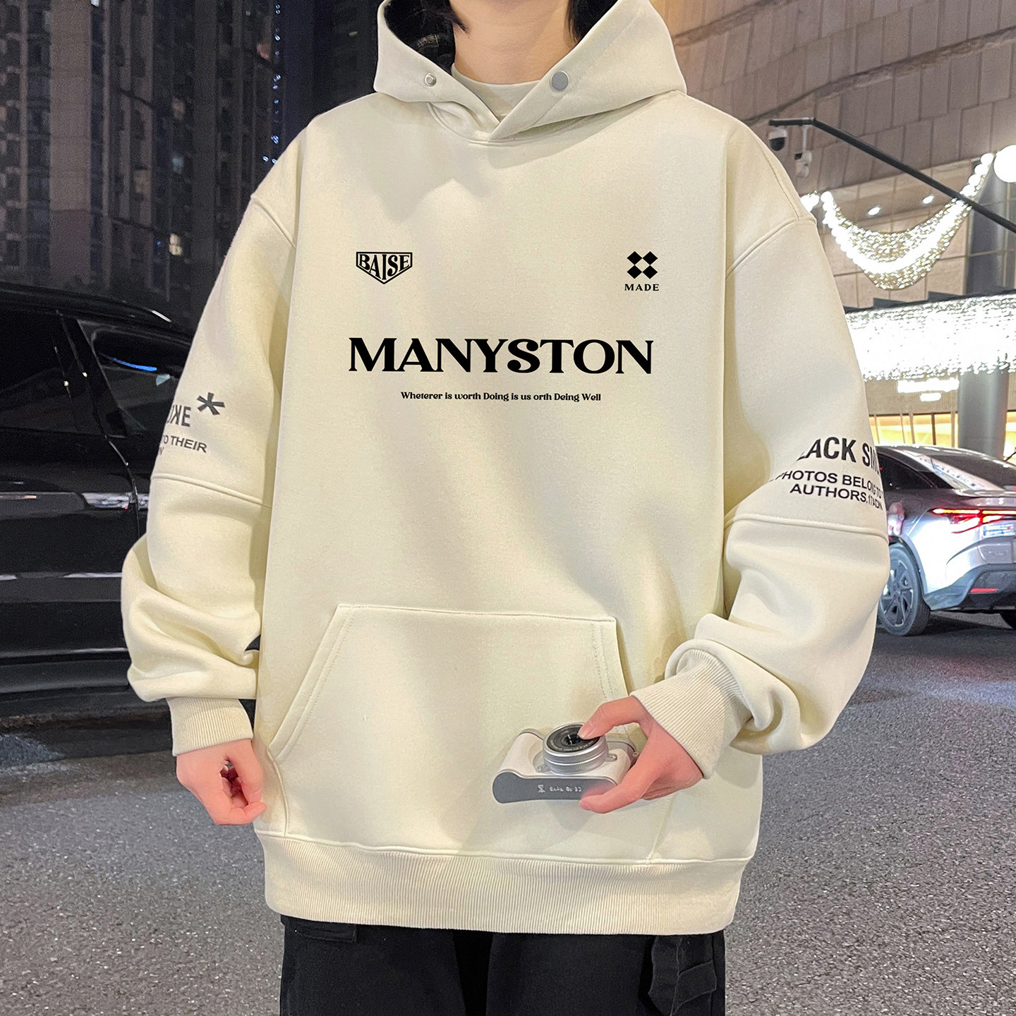 春季潮流宽松连帽卫衣男孩12岁初中学生13青少年15大童16长袖T恤