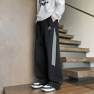 春秋季宽松直筒卫裤12岁男孩13青少年学生14潮流帅气15大童休闲裤