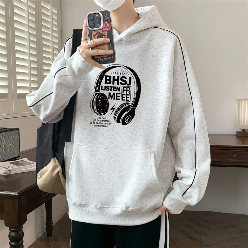 春季连帽卫衣12岁男孩13初高中学生14潮流帅气15大童宽松长袖T恤