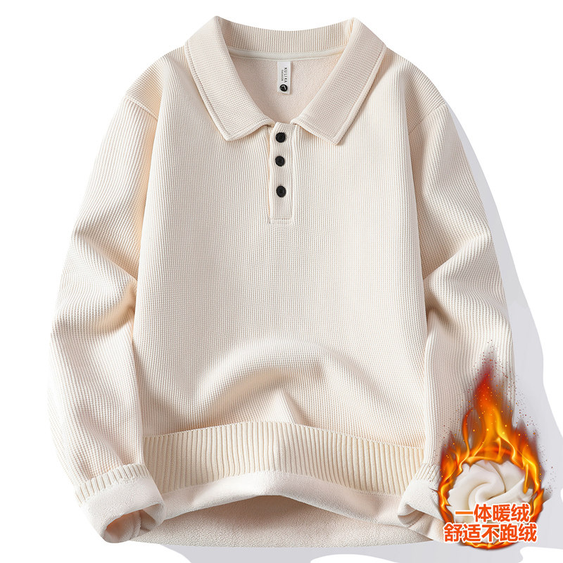 冬季13青少年翻领卫衣12岁男孩14初中学生加绒加厚15大童长袖T恤