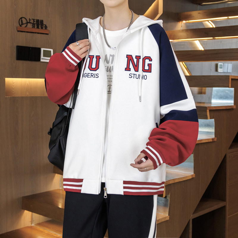 春季卫衣开衫男孩13初中学生14潮流15岁青少年大童运动棒球服外套