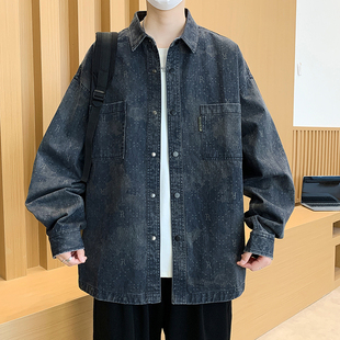 青少年学生冬季水洗棉牛仔衬衫12岁男孩14潮流帅气15大童衬衣外套