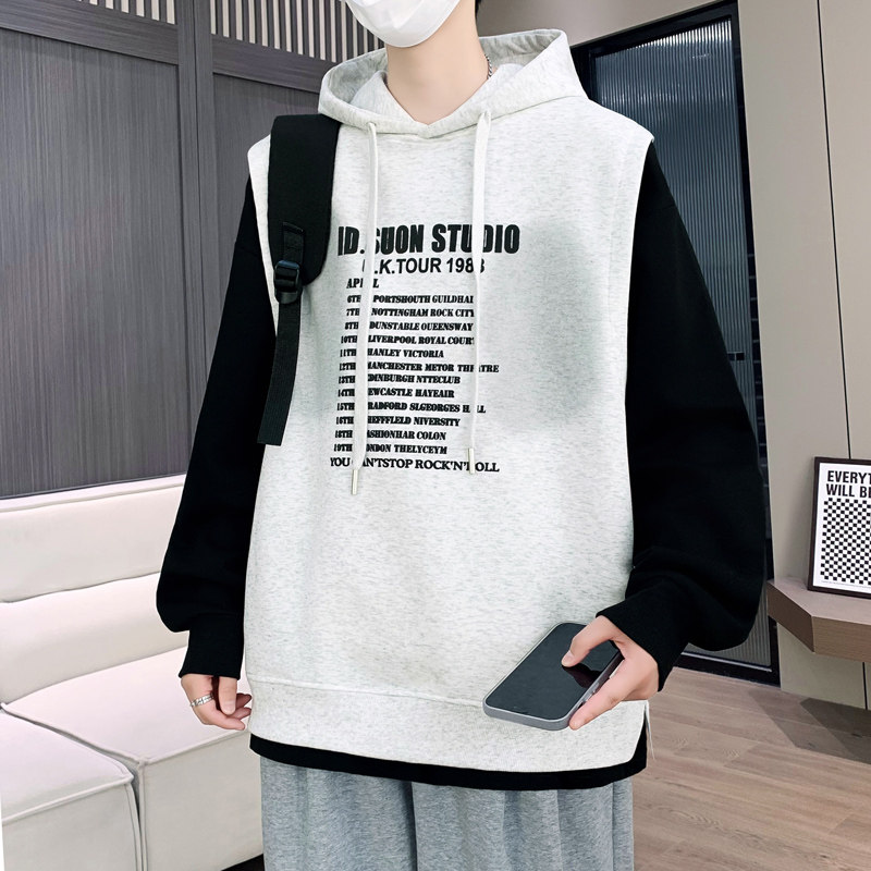 秋季青少年潮流帅气连帽卫衣13岁男孩15中学生14大童宽松长袖T恤