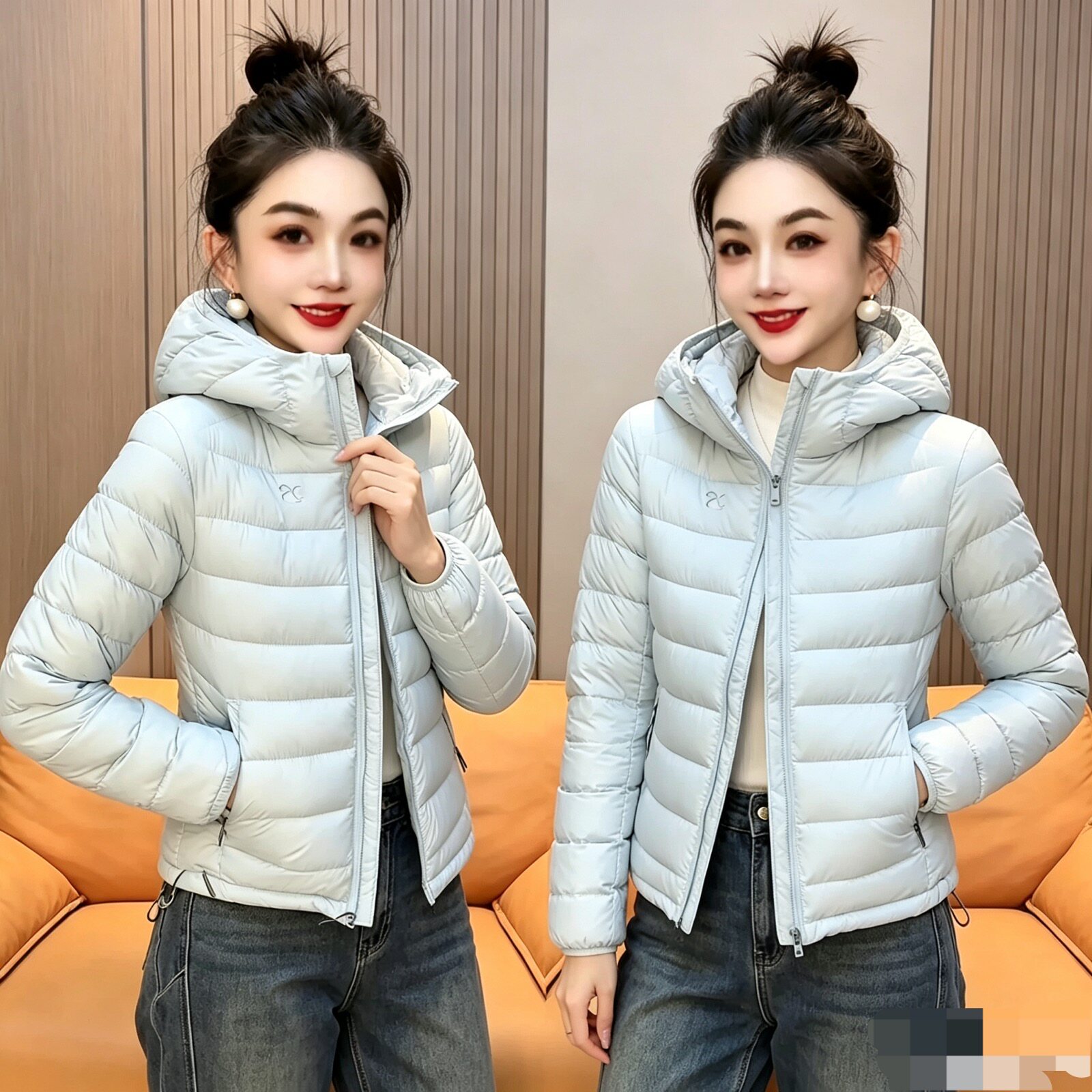 小个子轻薄棉衣女短款连帽棉服2026秋冬新款简约显瘦轻便棉袄上衣