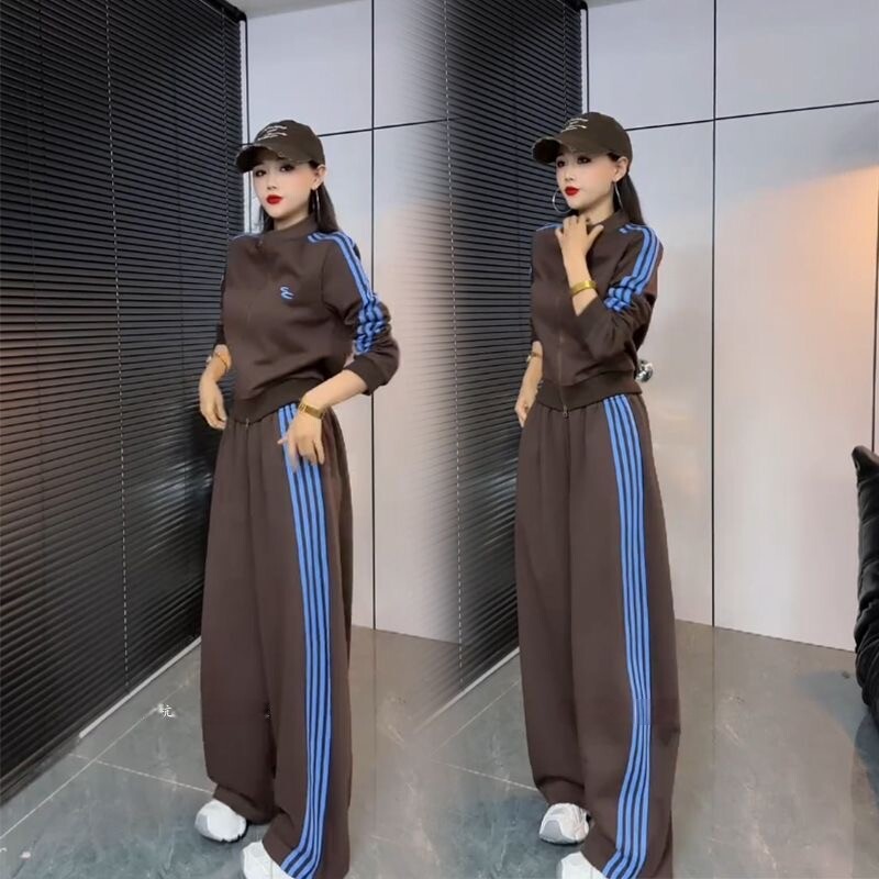 2026秋季新款韩版时尚套装女宽松显瘦棒球服外套休闲运动服两件套