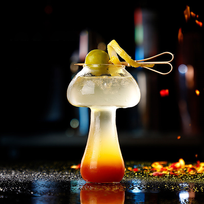 ins网红蘑菇杯烟熏创意鸡尾酒杯