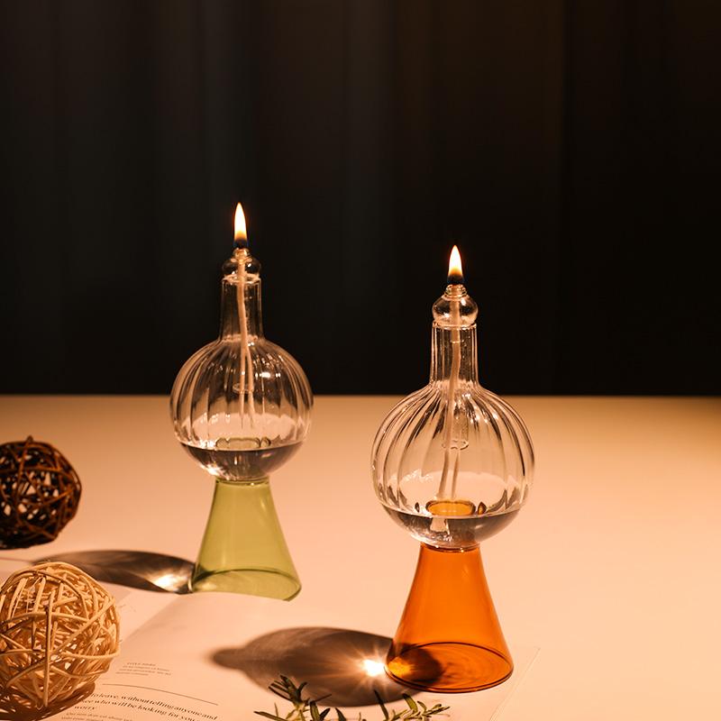 创意简约玻璃油灯摆件