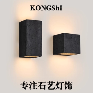 户外防水壁灯室外别墅庭院洗墙灯黑色意式极简走廊过道卧室床头灯