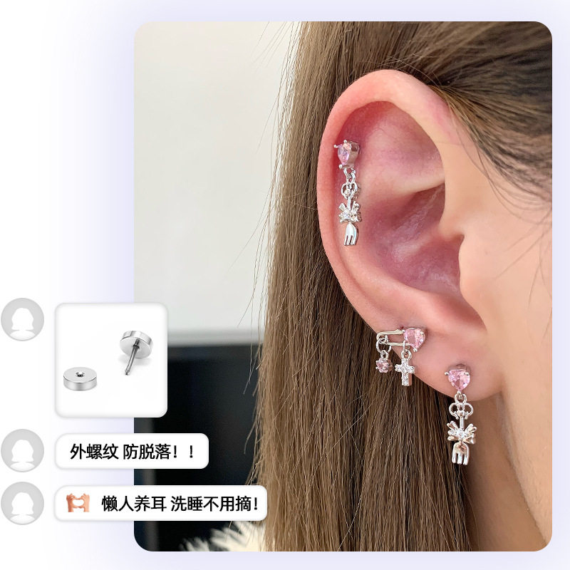 RINGRING商店别针绝美十字架耳钉图片