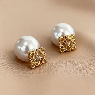 法式夸张大珍珠耳钉女2026新款洋气耳环轻奢高级感气质复古耳饰品