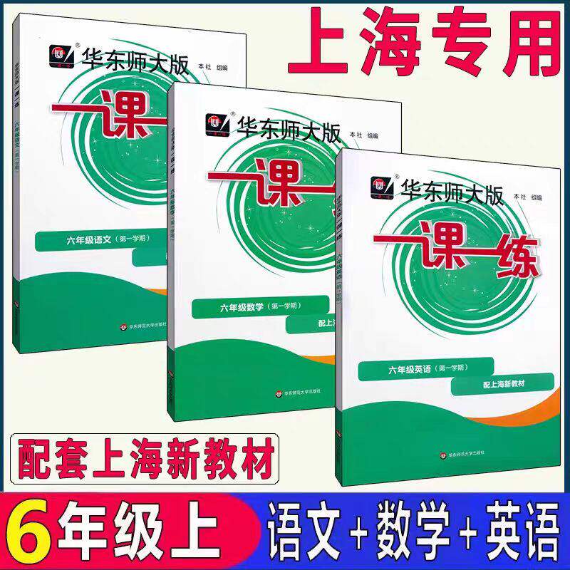 新版华东师大版一课一练6/六年级第一学期上册语文数学英语N牛津全套