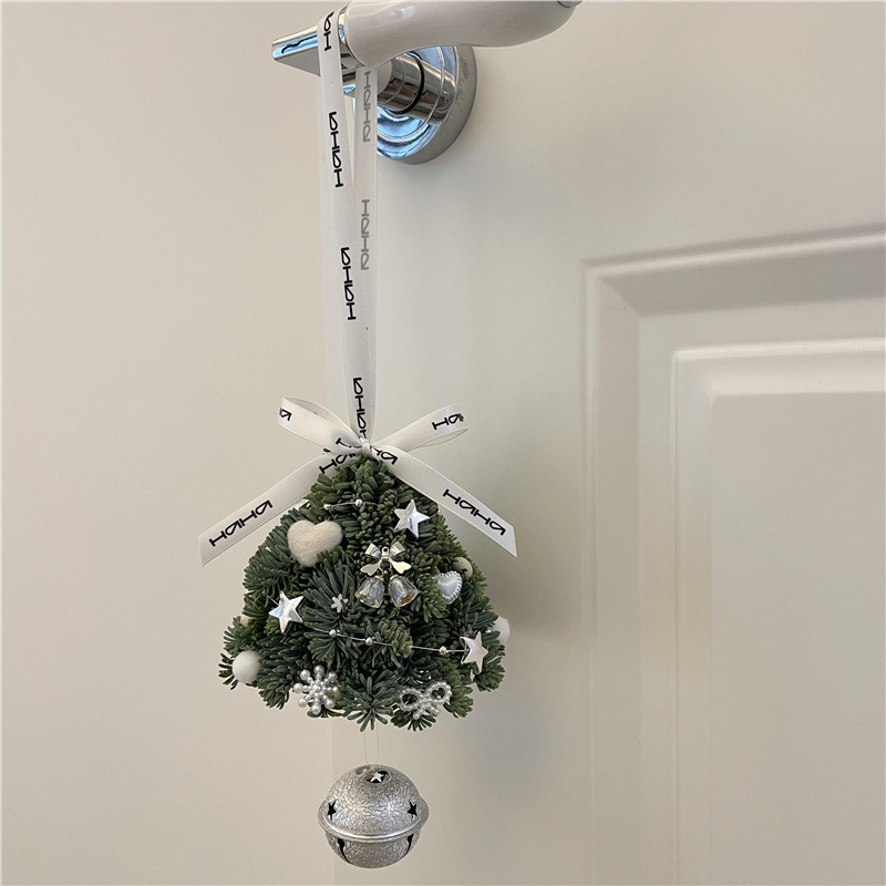 耶诞树挂件装饰仿真耶诞花环门挂diy材料包创意小众耶诞节礼物