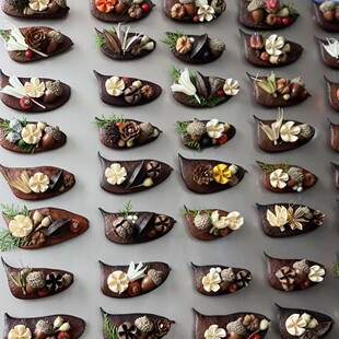 云南大理苍山果实冰箱贴森系磁铁风干刀角豆底座