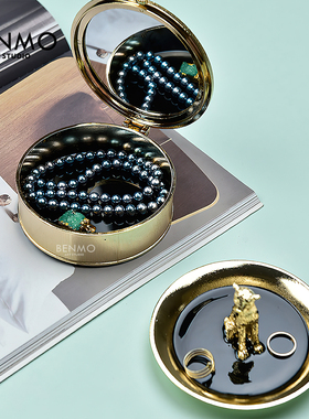 首饰盘样板间装饰品本墨金属轻奢