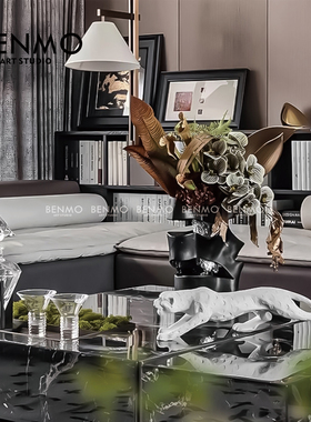 本墨 现代北欧轻奢设计居家软装布置 客厅餐厅茶几酒店组合摆件
