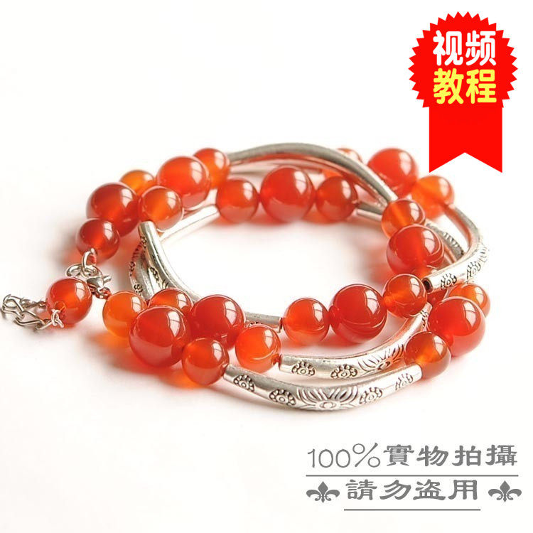 Handmade beaded diy Jewelry material package Red agate Miao silver Tibetan silver Retro Ethnic style Bracelet Hand stringin the Accessories/Fashion Jewelry,  DIY Fitting , Other DIY Jewelry Accessories  category - from Buy2taobao.com to provide professional Taobao agent buy service