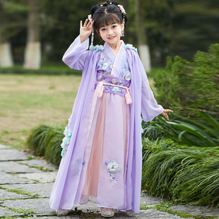 汉服女童春夏连衣裙古风超仙儿童古装2025新款公主裙仙气飘逸薄款