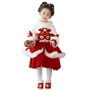 古风男童汉服红色拜年服国风新年过年服加厚儿童古装