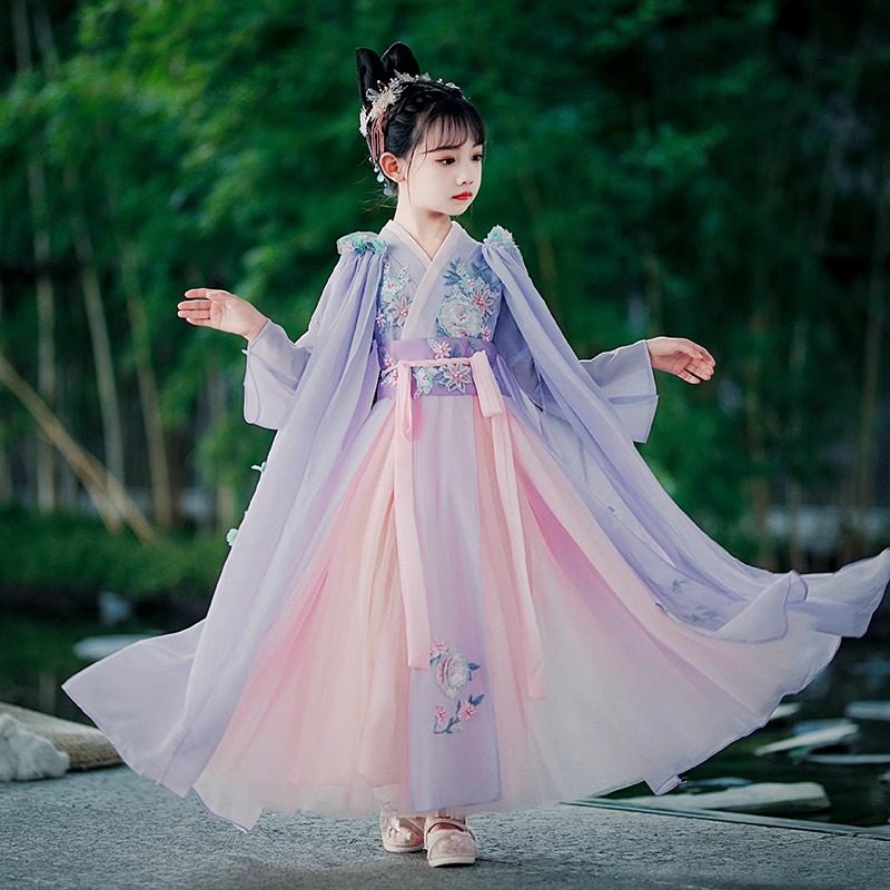 汉服女童春夏新款古风超仙中国风公主裙儿童古装连衣裙改良夏,童装/婴儿装/亲子装,汉服,淘宝优惠券,粉丝福利购,淘宝优惠卷