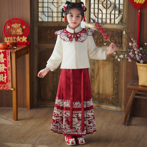 拜年服女童唐装2023新款
