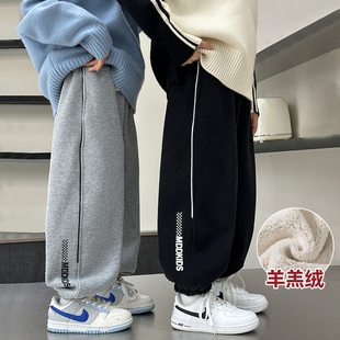 新款 大童卫裤 裤 儿童装 子加绒运动裤 重磅毛圈棉加厚男童2025秋季