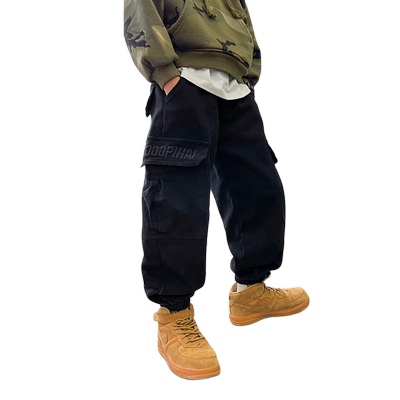 男童一体绒大口袋工装裤