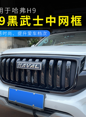 专用于22款哈弗H9黑武士中网改装专用哈佛H9前脸中网格栅饰条黑色