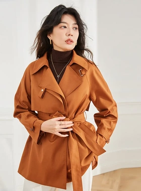 盛宏25秋新韩版设计感不对称宽松休闲气质中长款风衣外套女12925