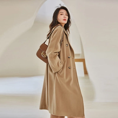 盛宏25冬新M家经典101801立绒宽松女款羊毛中长款大衣外套女13801