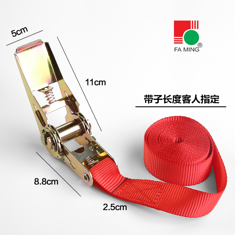 2.5CM宽涤纶织带棘轮紧绳器法明