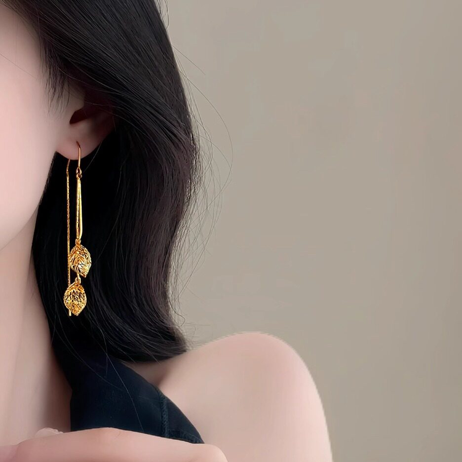 「流金叶」镂空叶子耳环蚊香盘耳夹无耳洞耳钉女耳环秋冬流苏耳饰,饰品/流行首饰/时尚饰品新,耳夹,淘宝优惠券,粉丝福利购,淘宝优惠卷